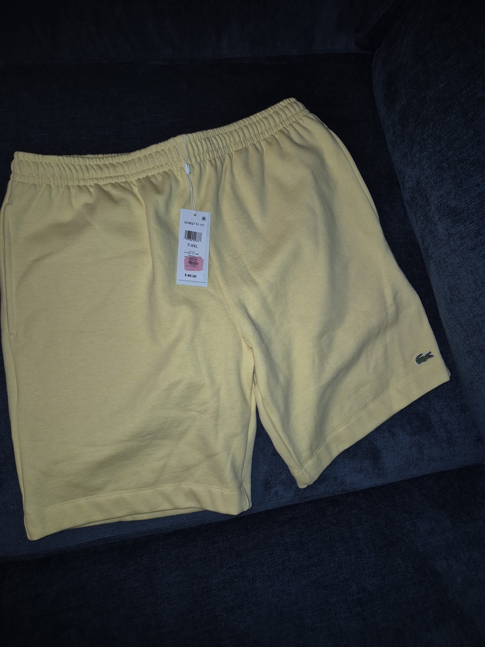 Lacoste Men's Yellow Cotton Drawstring Shorts